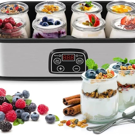 Electric Yogurt Maker, 1.44L, 8 Glass Cups, LED Display, Touch Control, 25W, KA4015