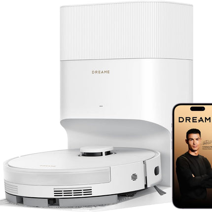 DREAME D20 Plus Robot Vacuum, 13,000Pa Suction, DuoBrush for Zero Tangled Hair, 5L Dust Bag for 150 Days, LDS Navigation, 2-in-1 Vacuum & Mop, 5,200mAh Battery, App & Voice Control