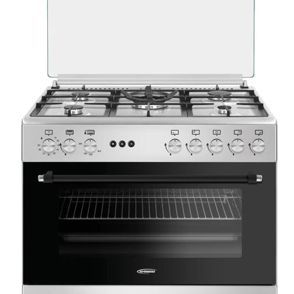 General Gold 90x60 cm Freestanding Gas Cooker with 5 Burners, Gas Oven and Grill with Cooling Fan, Triple Glass Door, Push Button Ignition, Full FFD, Sabaf Burners (With Turbofan)