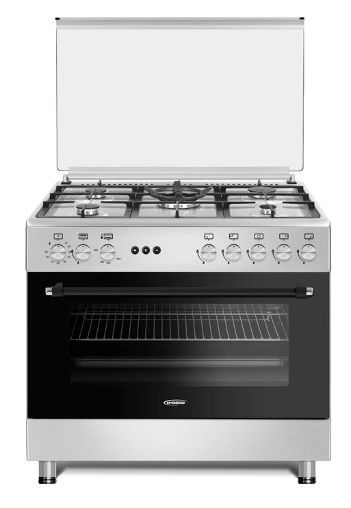 General Gold 90x60 cm Freestanding Gas Cooker with 5 Burners, Gas Oven and Grill with Cooling Fan, Triple Glass Door, Push Button Ignition, Full FFD, Sabaf Burners (With Turbofan)