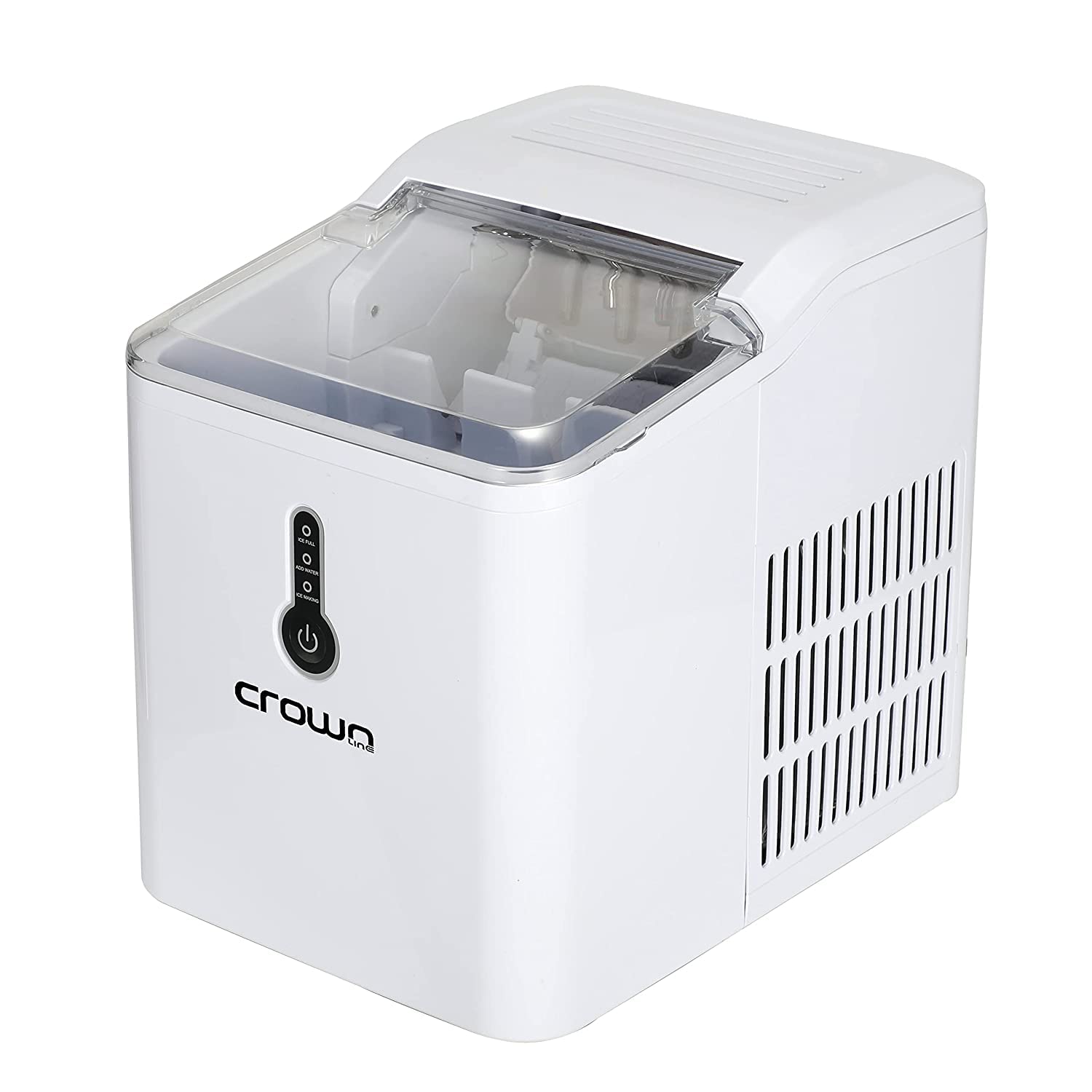 Crownline Im-262 Portable Ice Maker, 12Kg/24Hrs, 9-Bullet Ice/8 Mins., 120W, 220-240V, 50Hz, White