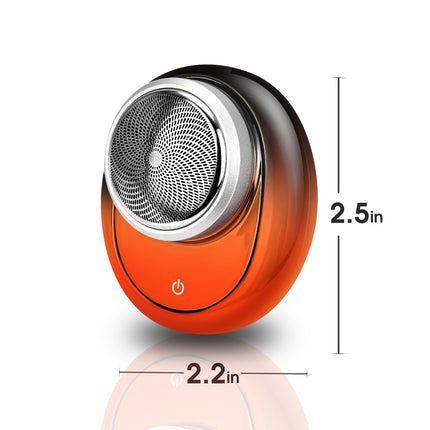 DSP Compact Men's Electric Razor - Mini Portable Shaver for Travel, Waterproof IPX7, USB-C Fast Charging, Overcharge Protection, 7100 RPM Powerful Pocket-Sized Shaving Machine (Orange)