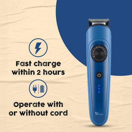 Syska HT950 BeardPro Corded and Cordless Trimmer with Fast Charge, 120 Min Runtime, From head to nose, 360 degree grooming