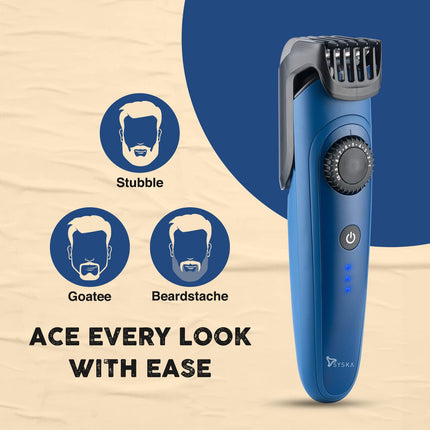 Syska HT950 BeardPro Corded and Cordless Trimmer with Fast Charge, 120 Min Runtime, From head to nose, 360 degree grooming