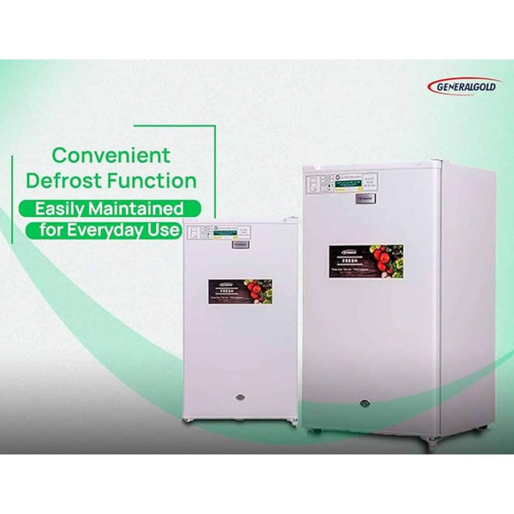 General Gold Table Top Mini Fridge, 121L Capacity, Compact and Energy Efficient, 100W Power, White Finish