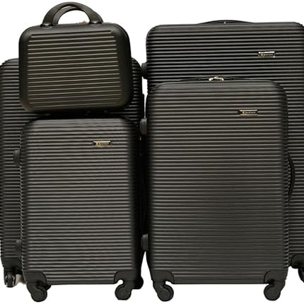 Royal Travel Stripe Design Trolley Bags, Set Of 5 Pcs - Multi Colour