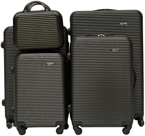 Royal Travel Stripe Design Trolley Bags, Set Of 5 Pcs - Multi Colour