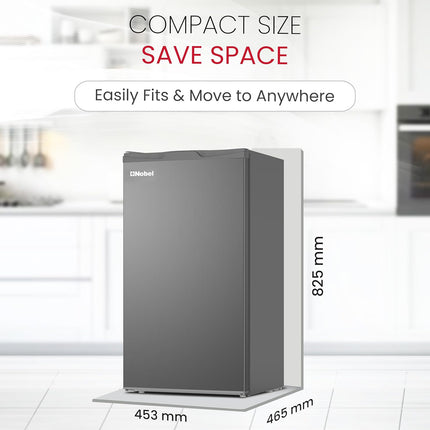 Nobel 135 L Gross / 86 L Net, Single Door Refrigerator, Defrost, R600a Refrigerant, Temperature Control, Inside Light, Inside Condenser, Vegetable Crisper, Glass Shelfs NR135RSI
