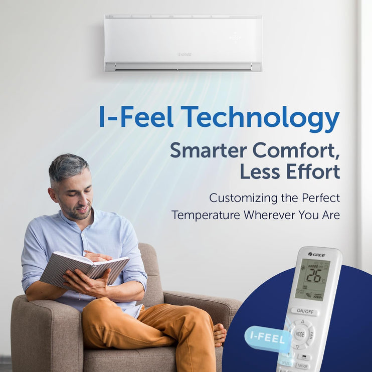 Gree 2.0 Ton Split Air Conditioner with Piston Compressor Lomo-P25C3 | R410A | 3D Air Flow | Turbo Mode | I-Feel Function | Gold Fin | FREE Installation