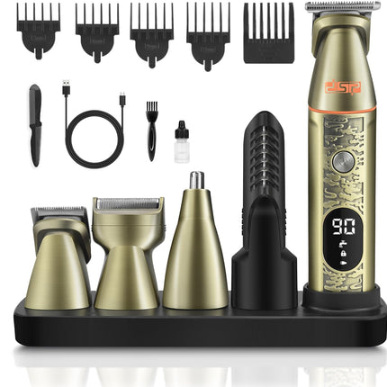 DSP 6 in 1 Man's Grooming Kit, Clipper and Trimmer Set, Trimmer Professional Barber, Shaving Mustache, Body, Nose Hair Trimmer, Waterproof IPX6, U-Shaped Hair Clipper