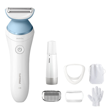 PHILIPS Beauty Lady Electric Shaver Series 8000 with Electric Facial Hair Remover, Cordless, BRL166/91