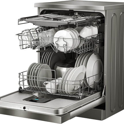 Hisense 15 Place settings Freestanding Dishwasher 8 Programs Color Titanium Grey Model HS623E90G