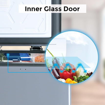SPJ 130 Litres Chest Freezer, Hard Top Single Door Chest Freezer, White Smooth Inner, Inside Sliding Door, Powerful Compressor, For Home & Restaurants, Color - GREY, POSH-SLW130C