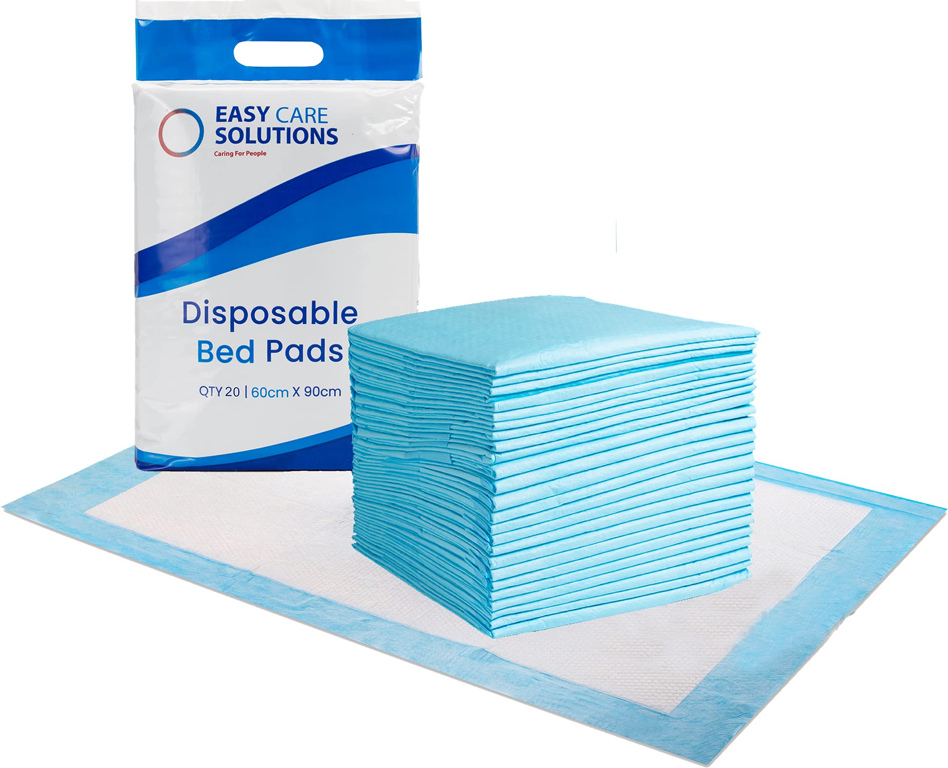 80 x Easy Care Solutions 60 x 90 cm | Disposable Incontinence Bed Pads, Underpads, Bed Mats, Mattress Protectors, Incontinence Pads, Waterproof Bed Sheets for Babies, Children & Adults | 4 Packs of 20