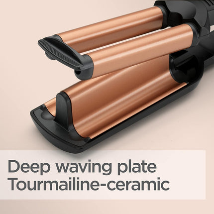 BaByliss Deep Waves Styler, Swivel Cord For Ease Of Use, Floating Plates For Even Heat Distribution, Long-lasting Styling Results & Ceramic Heating Technology, W2447SDE