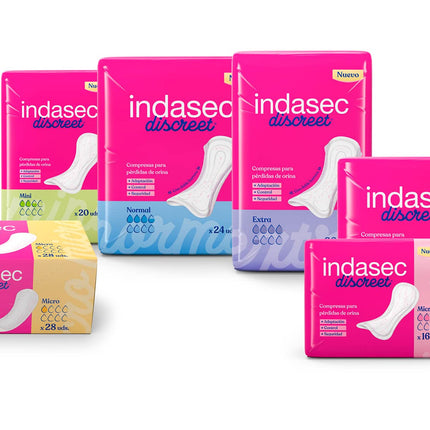 Indasec Discreet Maxi - Pads for Urine Leakage - 15 Units