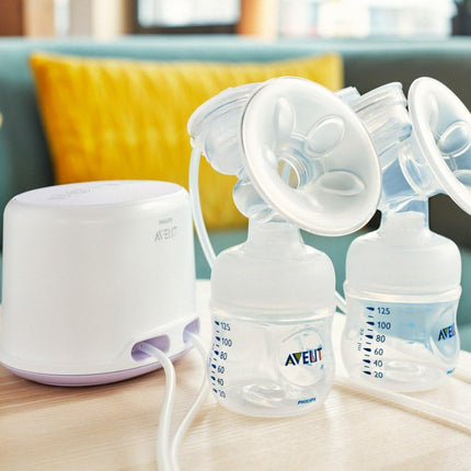 Philips AVENT Double Electric Breast Pump + Bonus Power Cushion, SCF334/22, White