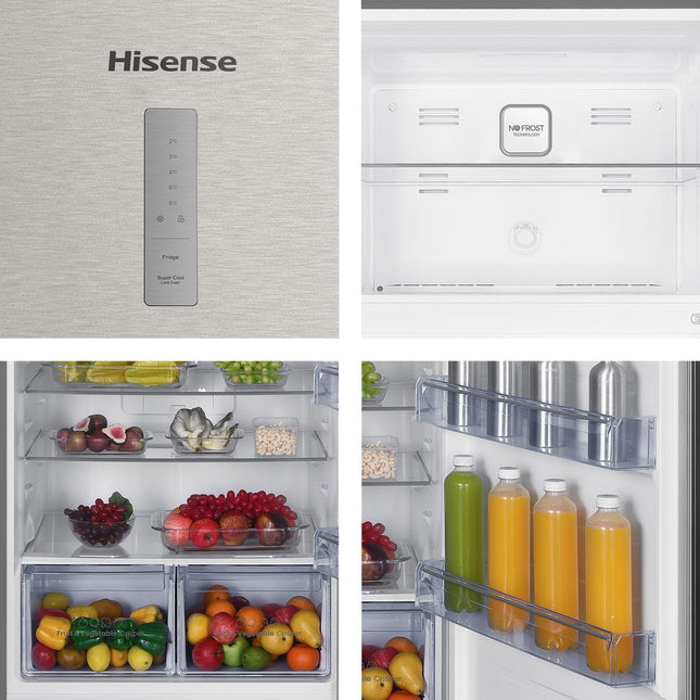 Hisense RT3N635NAD4 Two Door Top-mount 830L Freezer Fridge, Precise Electronic Control, Big Capacity, Total No Frost, 83x74.6x187 cm (LxWxH), Silver