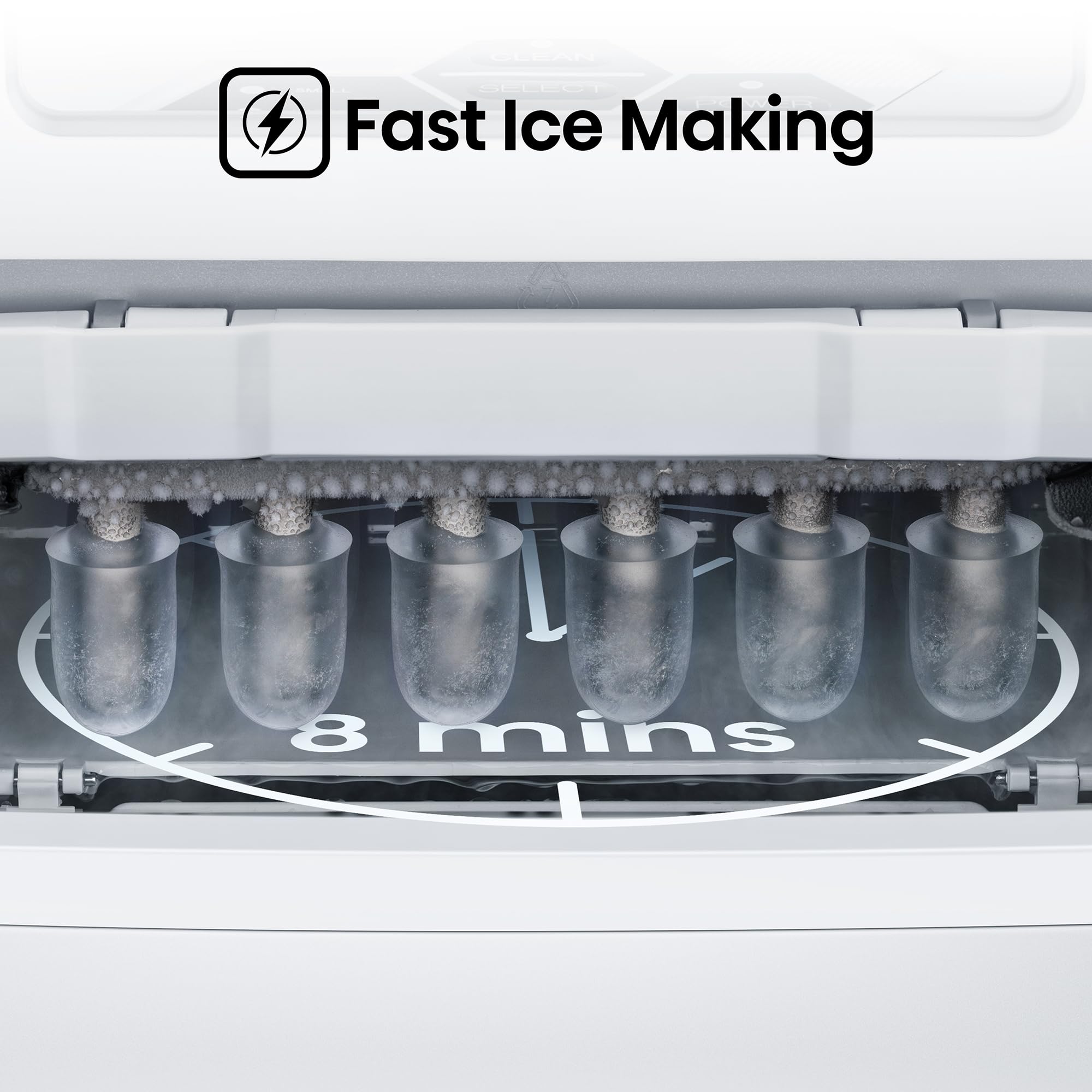 Hisense Ice Maker, Automatic ice making , Portable and compact, Fast ice making, 2 sizesice cubes, Transparent view window, Self-cleaning, ICM1263