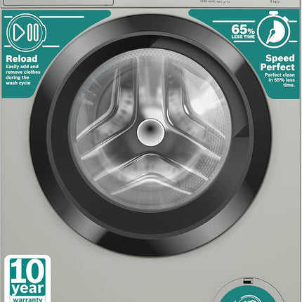 Bosch Front Load Washing Machine, WAN28283GC, 8kg, 1400RPM, Reload Function, Speed Perfect, ActiveWater Plus, Silver Inox, German Engineering