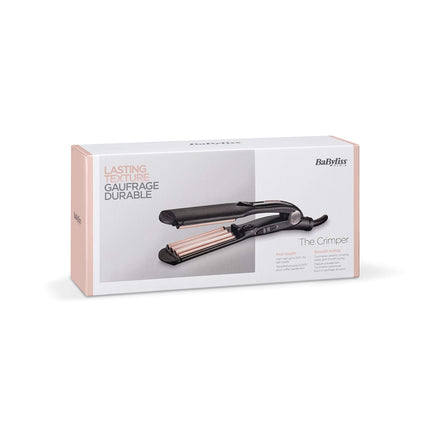 Babyliss Crimper Fast Heat Up Ceramic 10 Temps Setting for a Frizz-Free Lasting Texture 2165SDE, Black, Small