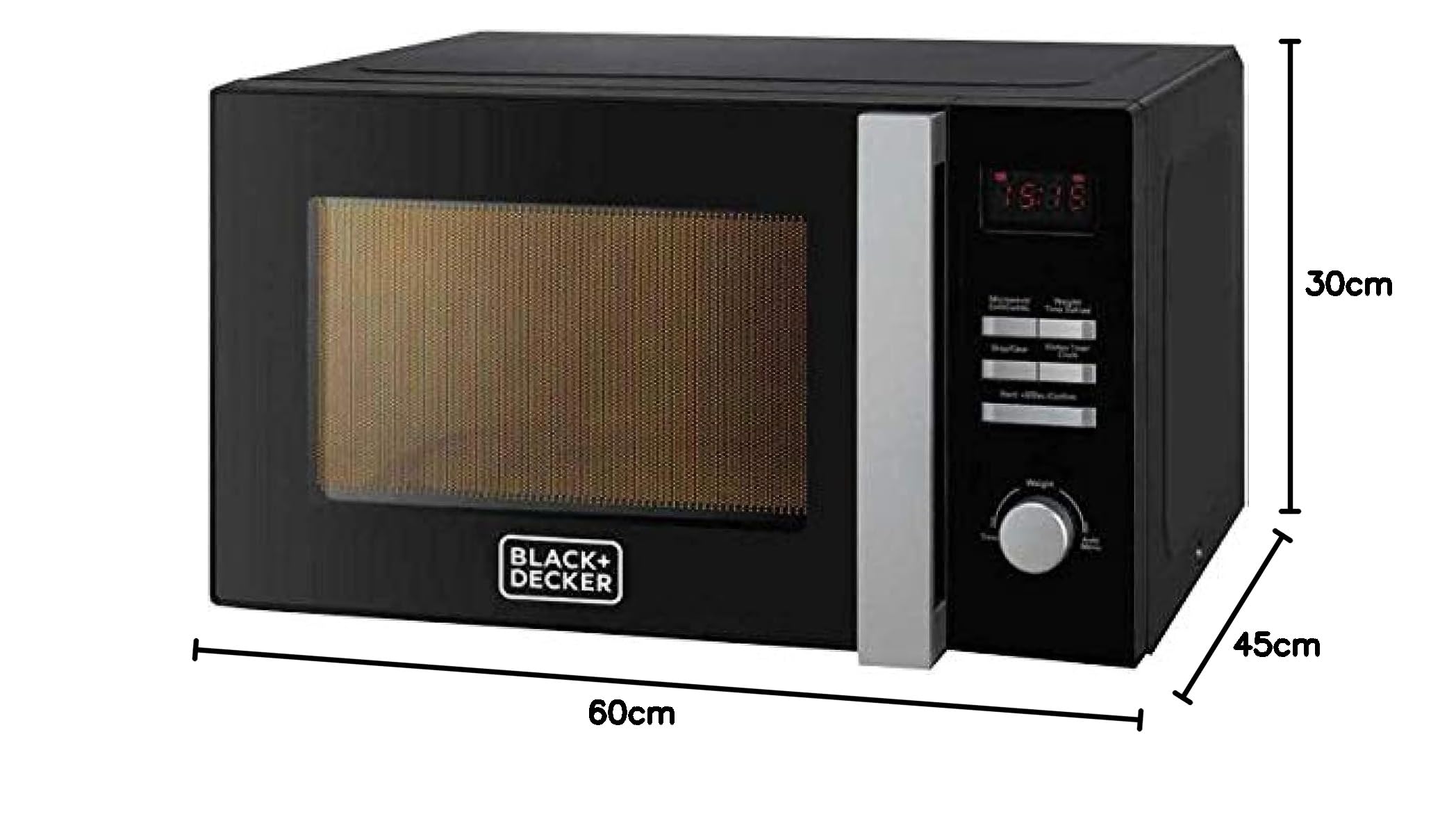 BLACK+DECKER 28L  900W Combination Microwave Oven with Grill Black  MZ2800PG-B5