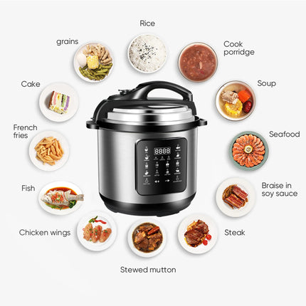 Mebashi ME-PC812 Digital Pressure Cooker - 12L, 1600W, 7-in-1 Multi-Function Cooker (Silver)