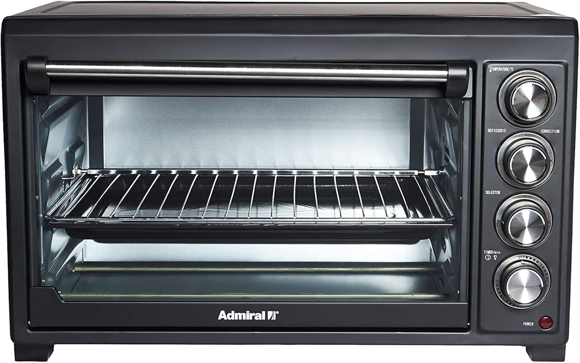 Admiral 60L Stainless Steel Electric Oven with Motorized Rotisserie, 2800W, Adjustable Temperature, 60 Minutes Timer, Multi Cooking Function, ADEO60NBSCP, 1 Year Warranty.