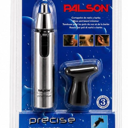 Palson Nose and Beard Trimmer Circular Nose and Ear, Straight for Paws Eyebrows and Beards, AAA Battery Powered Silver Color Model- 30078