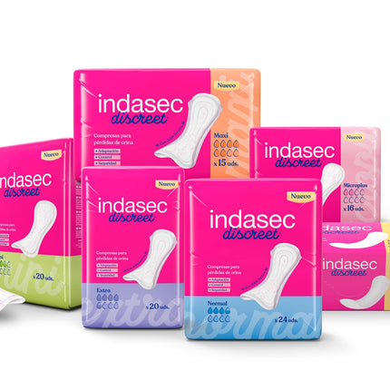 Indasec Discreet Maxi - Pads for Urine Leakage - 15 Units