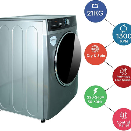 Nobel Front Load Silver 21 Kg 1300Rpm Villa Washer NWM2100