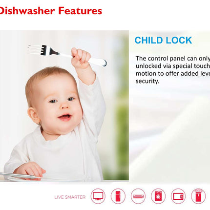 Sharp 12 Place Settings 6 Programs Free Standing Dishwasher, Steel - Qw-Mb612-Ss3 - 1Year Warranty.