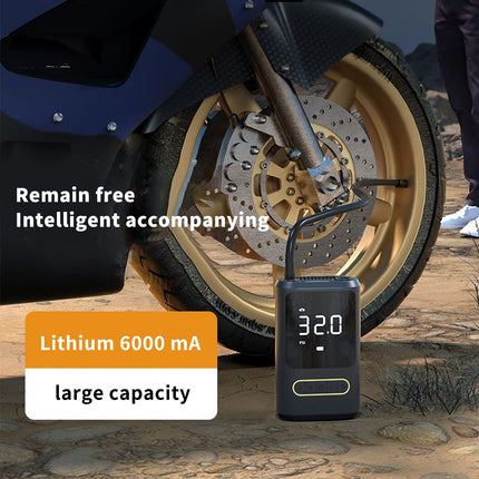 Eacam Cordless Air Compressor - Portable USB 150PSI Tire Inflator Air Pump with Digital Screen and LED Lights for Cars, Motorcycles, E-bikes, and Balls