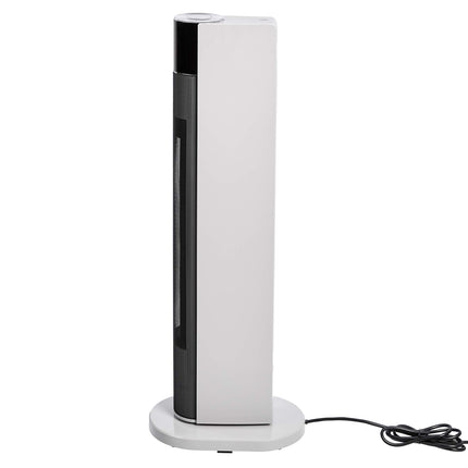 Amazon Basics Portable Oscillating Heater Column, 2 Fan Speed, 3 Temperature Levels, Timer and Remote Control, European Power Outlet, 2200 W, White