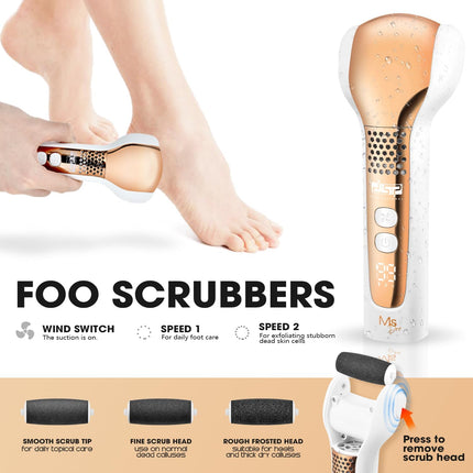جهاز إزالة مسامير القدم الكهربائي DSP بسرعتين، 10000 دورة في الدقيقة و3 بكرات - مبرد قدم مقاوم للماء IPX5، وقت تشغيل 90 دقيقة، مقشر قدم فعال ومزيل مسامير القدم للعناية بالقدمين