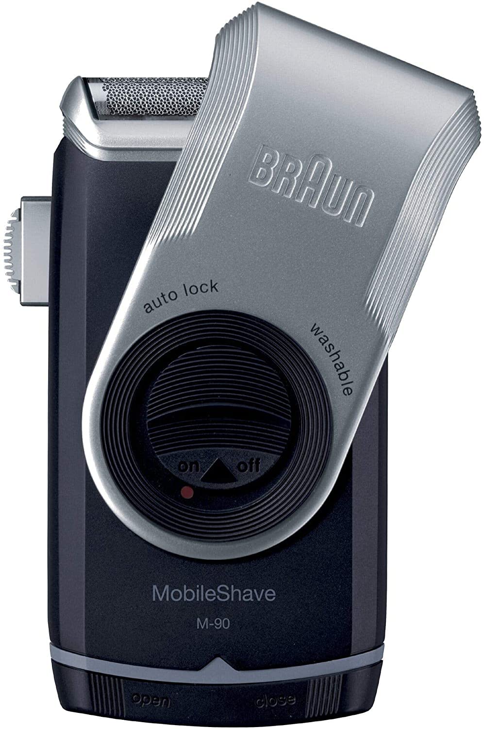 Braun M 90 Mobile Shaver Battery Operated, Silver Black