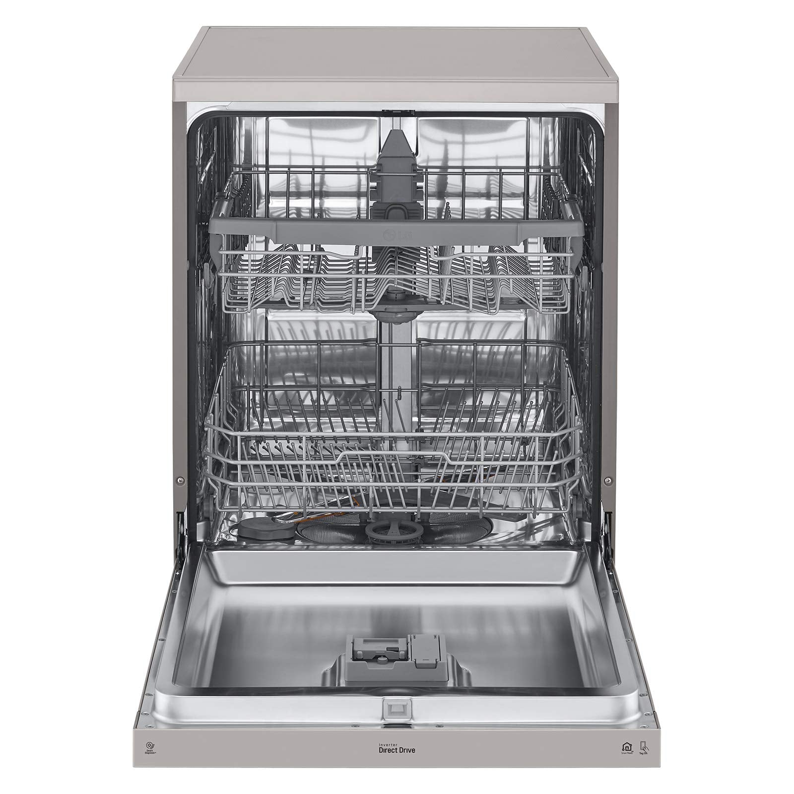 Lg 8 Programs 14 Place Settings Free Standing Dishwasher, Platinum Silver - Dfb512Fp,