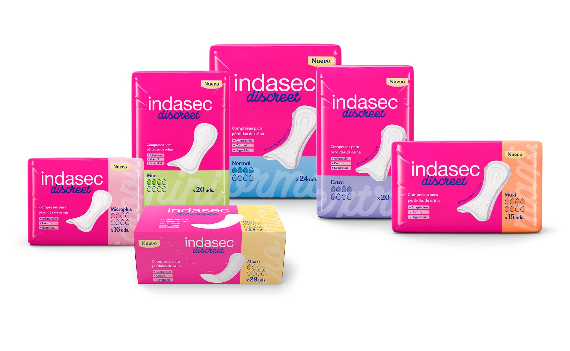 Indasec Discreet Maxi - Pads for Urine Leakage - 15 Units