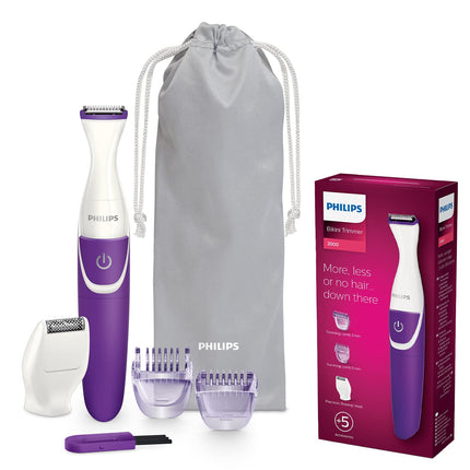 Philips BikiniGenie BRT383/15 - Handy Bikini Trimmer for Trimming, Shaving and Styling The Bikini Zone with Comb attachments and Shaving Heads - for Effortless Hair Removal