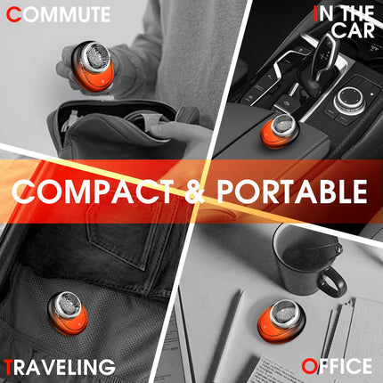 DSP Compact Men's Electric Razor - Mini Portable Shaver for Travel, Waterproof IPX7, USB-C Fast Charging, Overcharge Protection, 7100 RPM Powerful Pocket-Sized Shaving Machine (Orange)