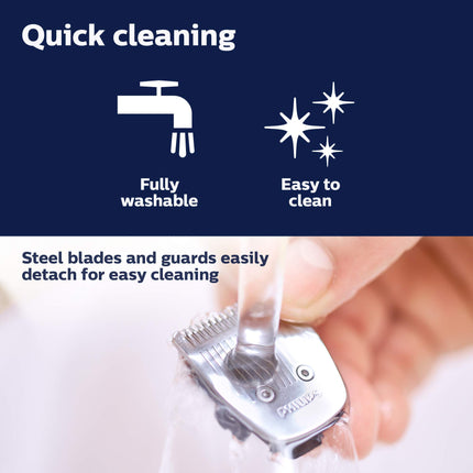 Philips Multigroom Series 3000 Cordless with 10 Trimming Accessories, Lithium-Ion and Storage Bag, MG3750/10
