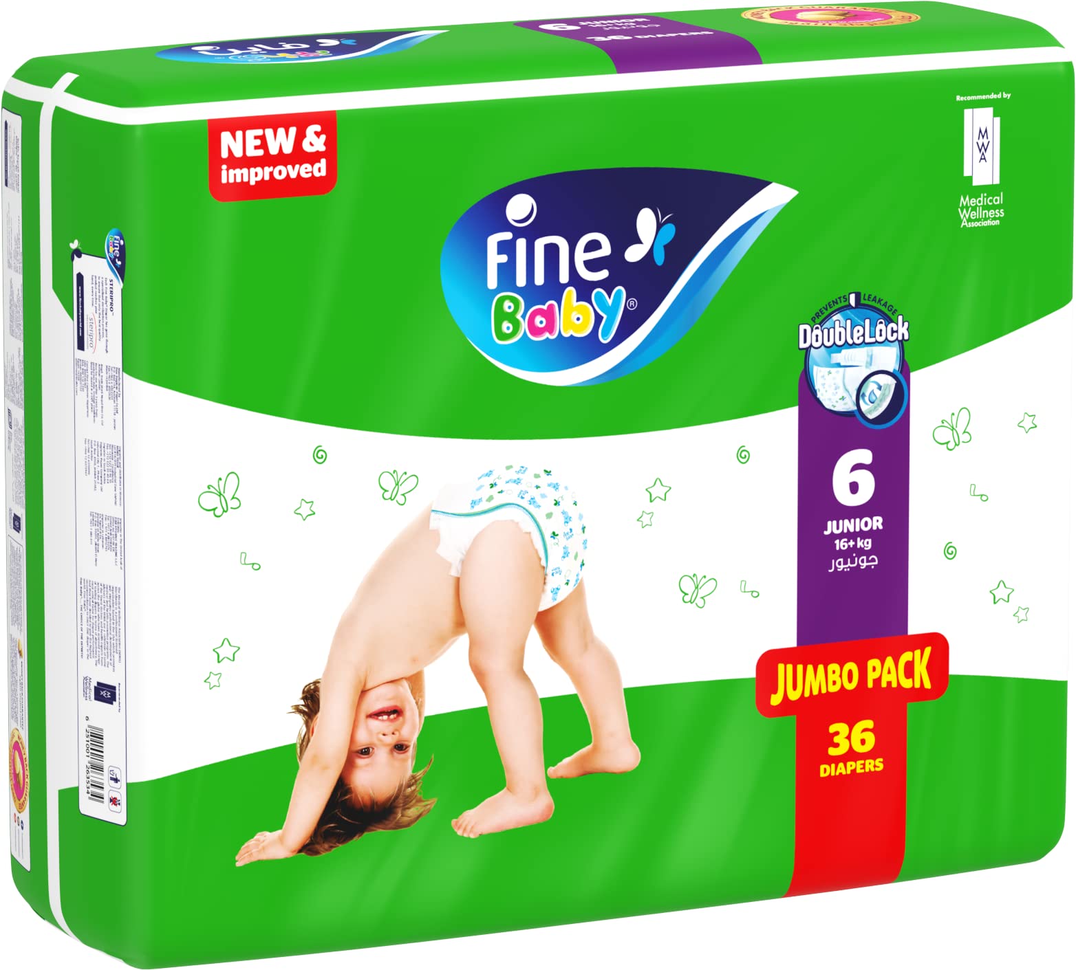 Fine Baby Diapers Size 6 Junior 16+ kg 36pcs