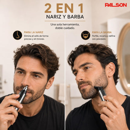 Palson Nose and Beard Trimmer Circular Nose and Ear, Straight for Paws Eyebrows and Beards, AAA Battery Powered Silver Color Model- 30078