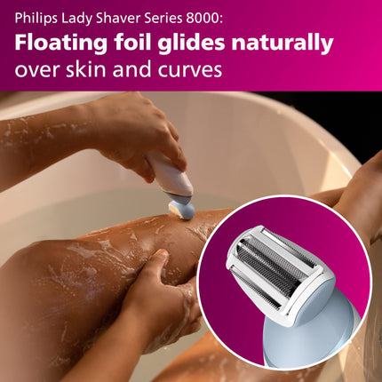 PHILIPS Beauty Lady Electric Shaver Series 8000 with Electric Facial Hair Remover, Cordless, BRL166/91