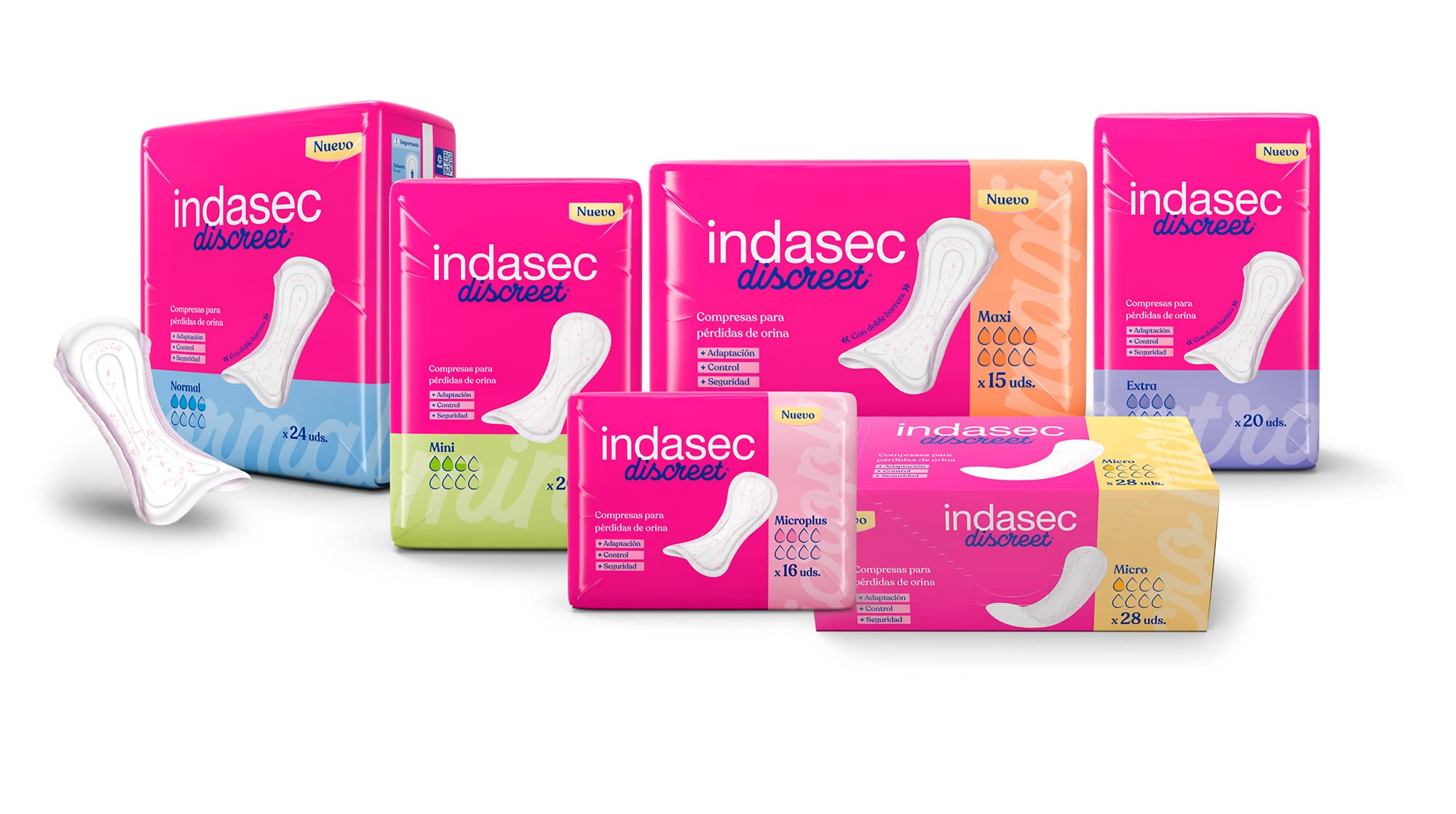 Indasec Discreet Maxi - Pads for Urine Leakage - 15 Units