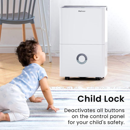 برو بريز 30Lمزيل رطوبة يومي - مزيل رطوبة ذكي بضاغط مع تطبيق، واي فاي، تصريف مستمر، 4L خزان مياه، مؤقت لمدة 24 ساعة وقفل أمان للأطفال - مزيل للعفن وممتص للرطوبة للمنزل والحمام