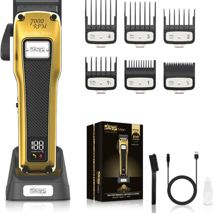 DSP Professional Barber Clipper Cordless, Hair Clipper for Men, Powerful Clipper, BLDC Motor & DLC Coated Detachable Blade with Charging Base