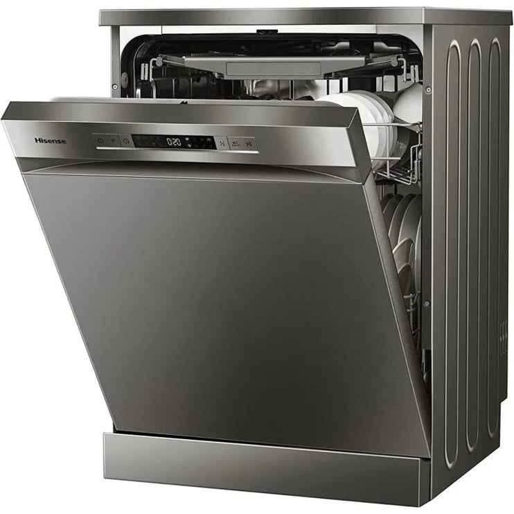 Hisense 13 Place Settings Freestanding Dishwasher, HS622E90G, Titanium Grey