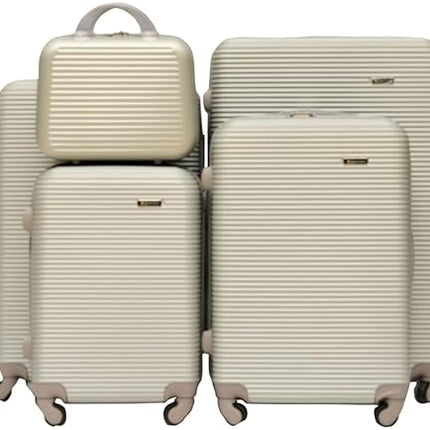 Royal Travel Stripe Design Trolley Bags, Set Of 5 Pcs - Multi Colour