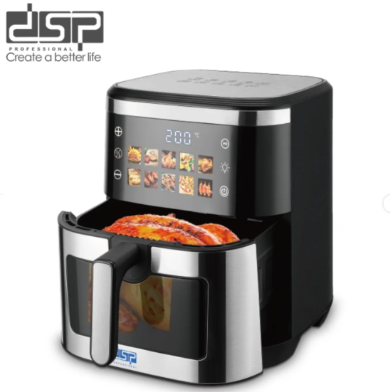 مقلاة هوائية DSP KB2195 /10 L / 1600 واط ووظيفة التسخين السفلية 500 واط